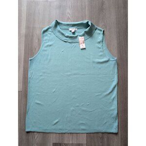 Dressbarn Womens Sleeveless Mint Green Knit Top With Mock Neck Size 2X NWT